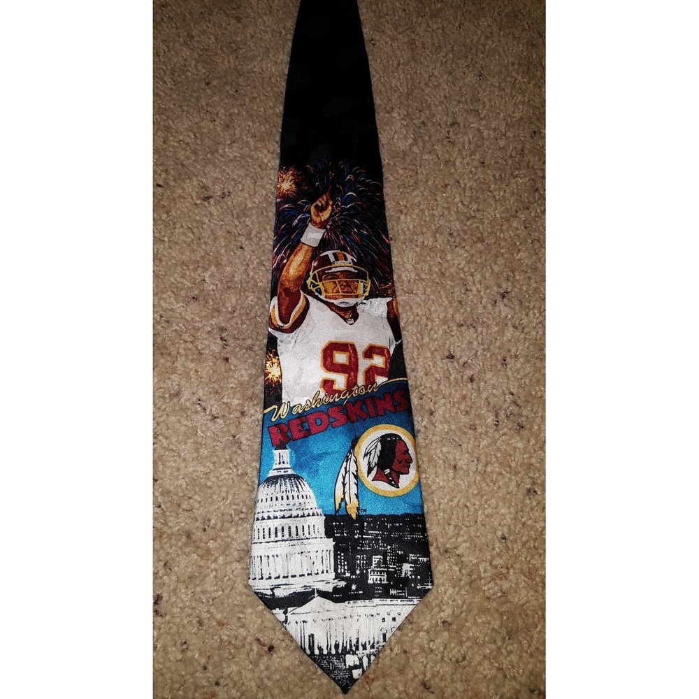 Team NFL Men's Novelty Silk Tie 57" X 4" Washington Redskins Blue‎ Multi